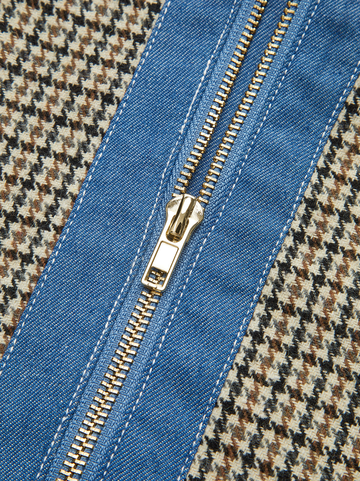 Plaid Contrast Trim Mini Dress