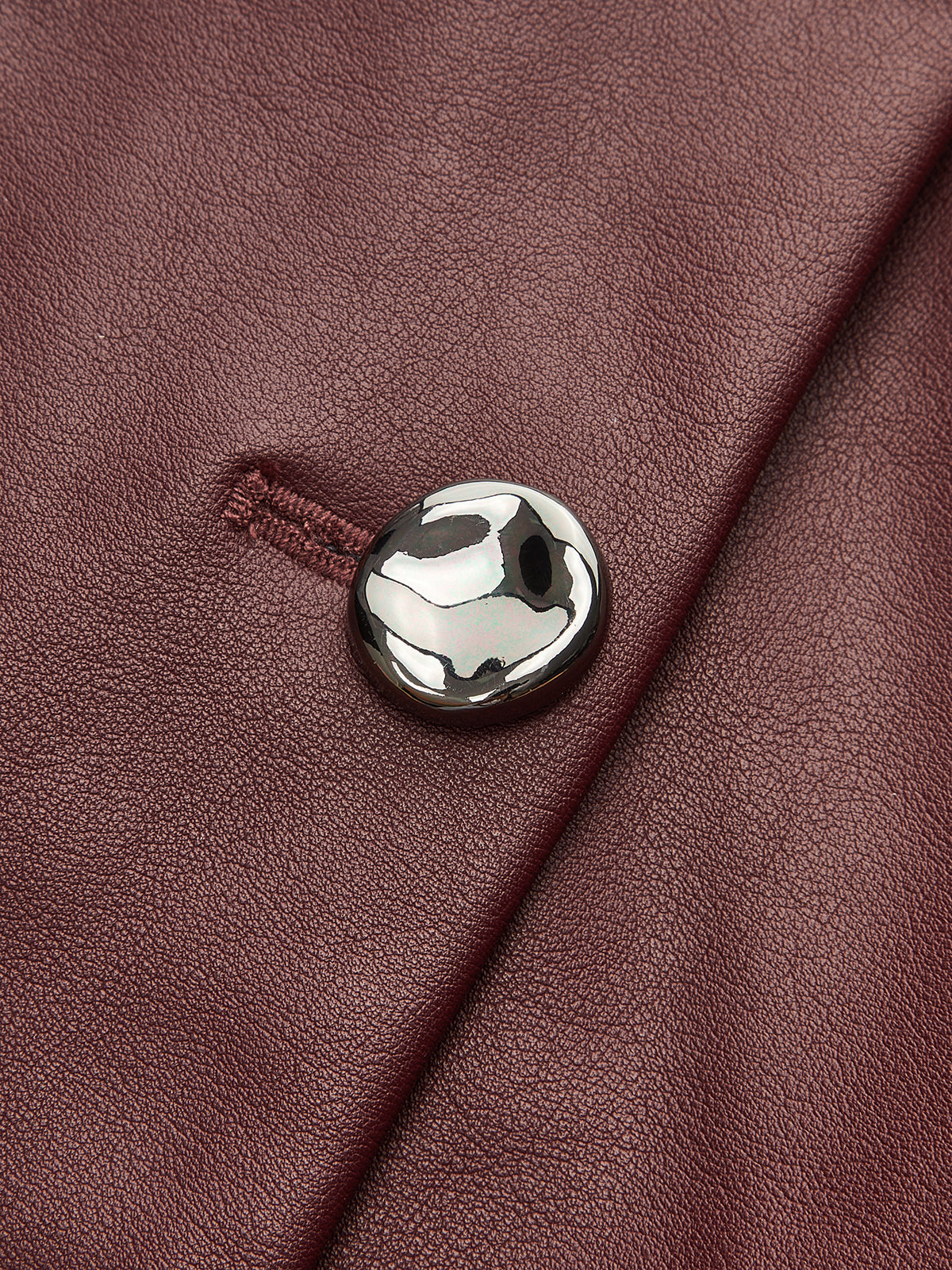 Faux Leather Metal Button Vest