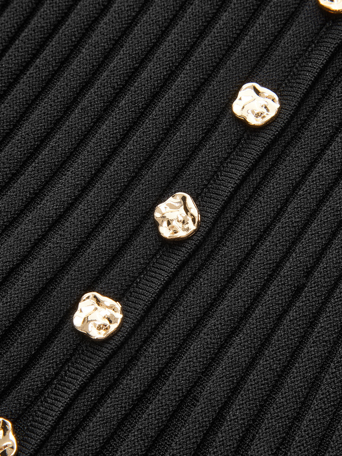 Haut en maille côtelée à empiècements en mesh 