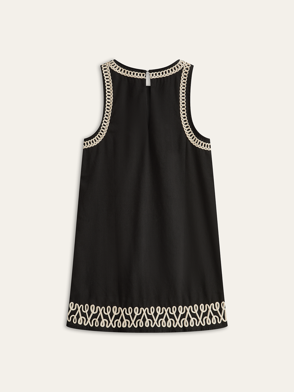 Ärmelloses Mini-Kleid mit Stickerei