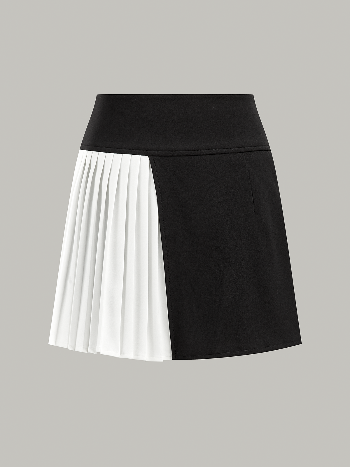 Contrast Pleated Panel Mini Skirt