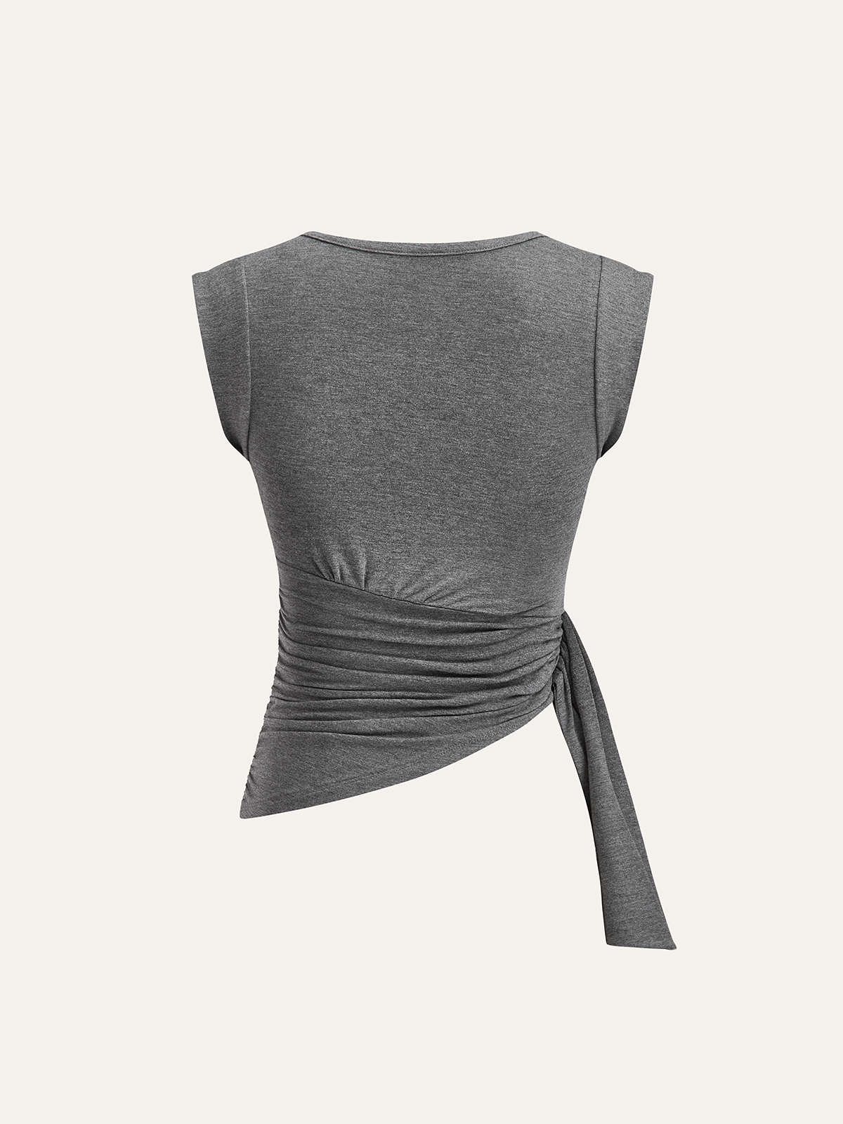 Ruched Asymmetric Hem Sleeveless Top