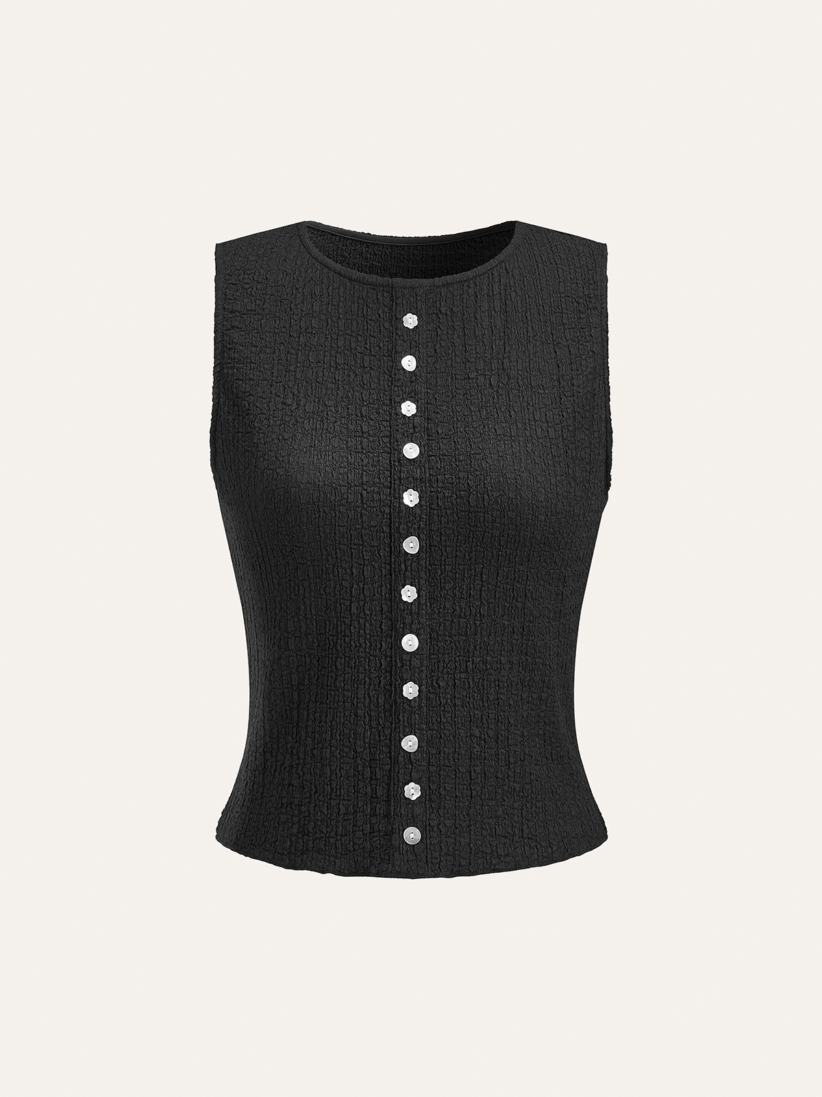 Ensemble top à boutons décoratifs et jupe midi 