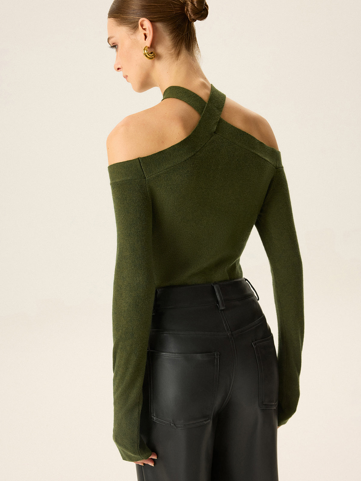 Cross-Strap Off-Shoulder Knit Top