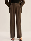 High-Waisted Pleated Pants