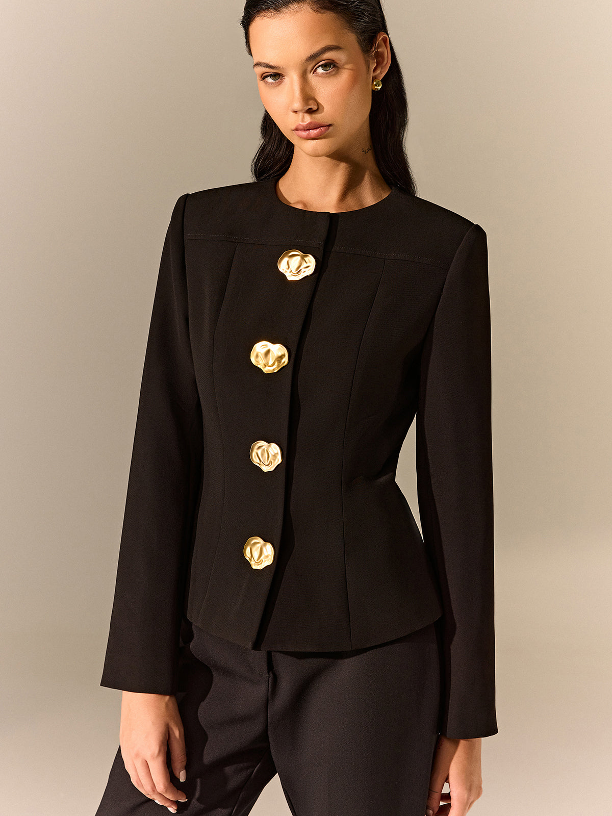 Metal Detail Tailored Blazer