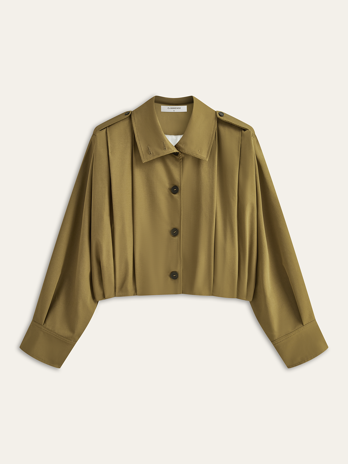 Pleated Cropped Trench Coat