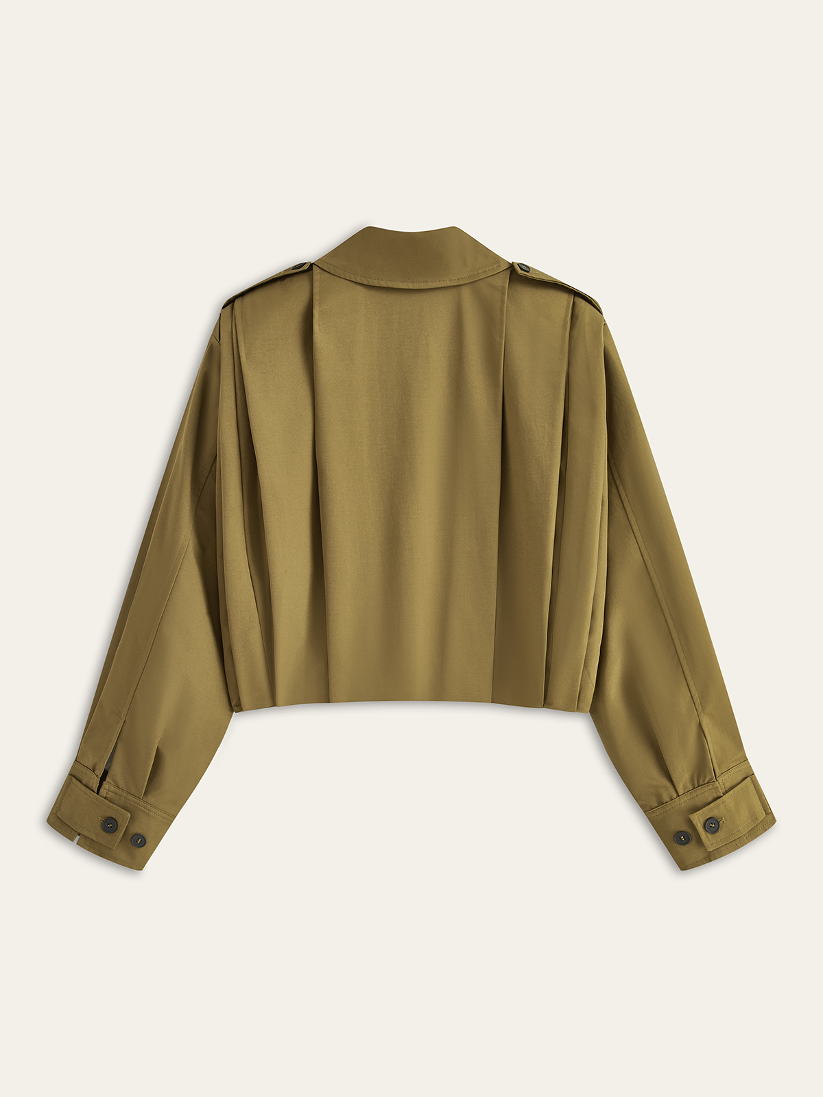 Pleated Cropped Trench Coat