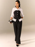Korsett und Langarmshirt-Set mit Knopfleiste