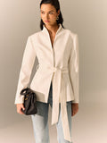 Blazer mit Stehkragen und Gürtel