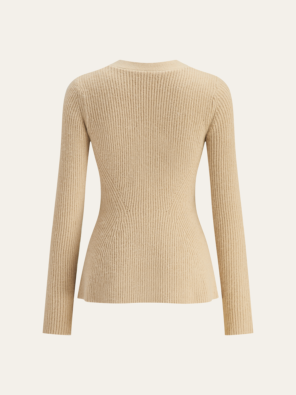 Gerippte Strickjacke mit V-Ausschnitt und Knöpfen