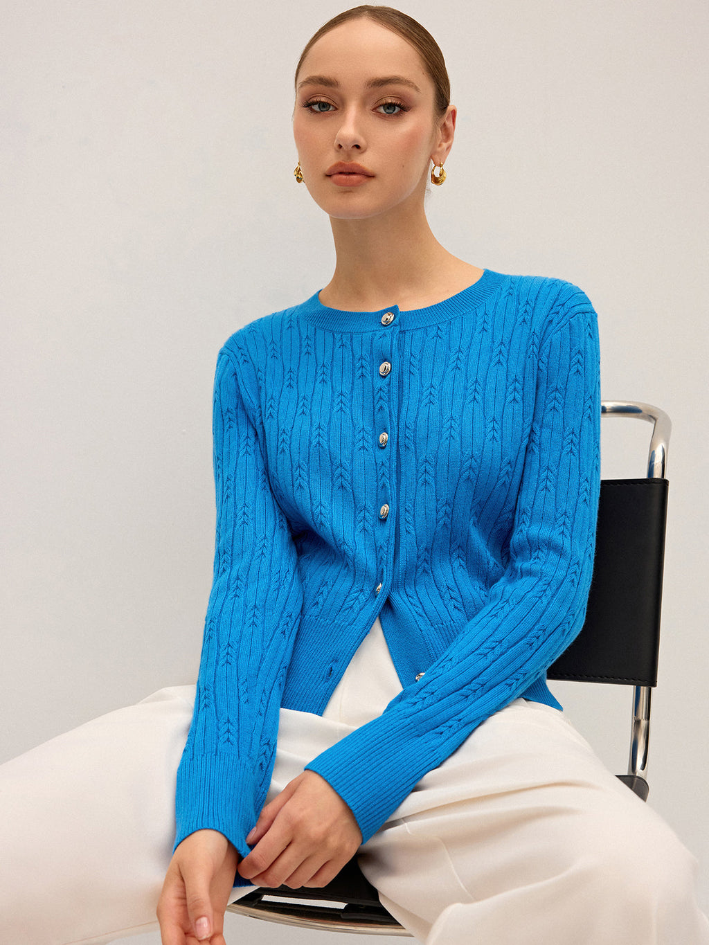 Cardigan aus Kabelstrick-Wollmischung