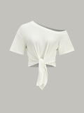 One-Shoulder Knotted Top