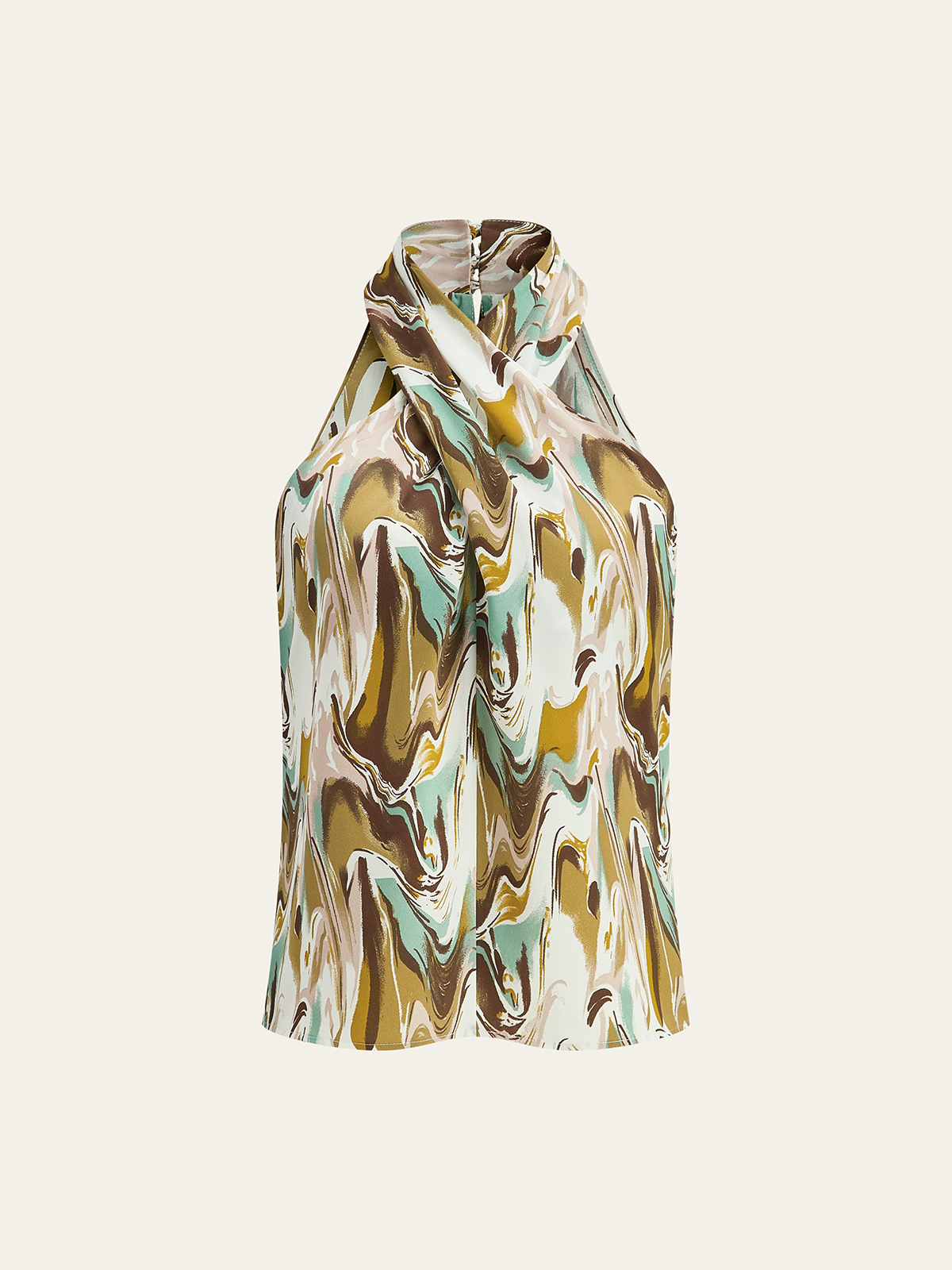 Neckholder-Top mit abstraktem Print 