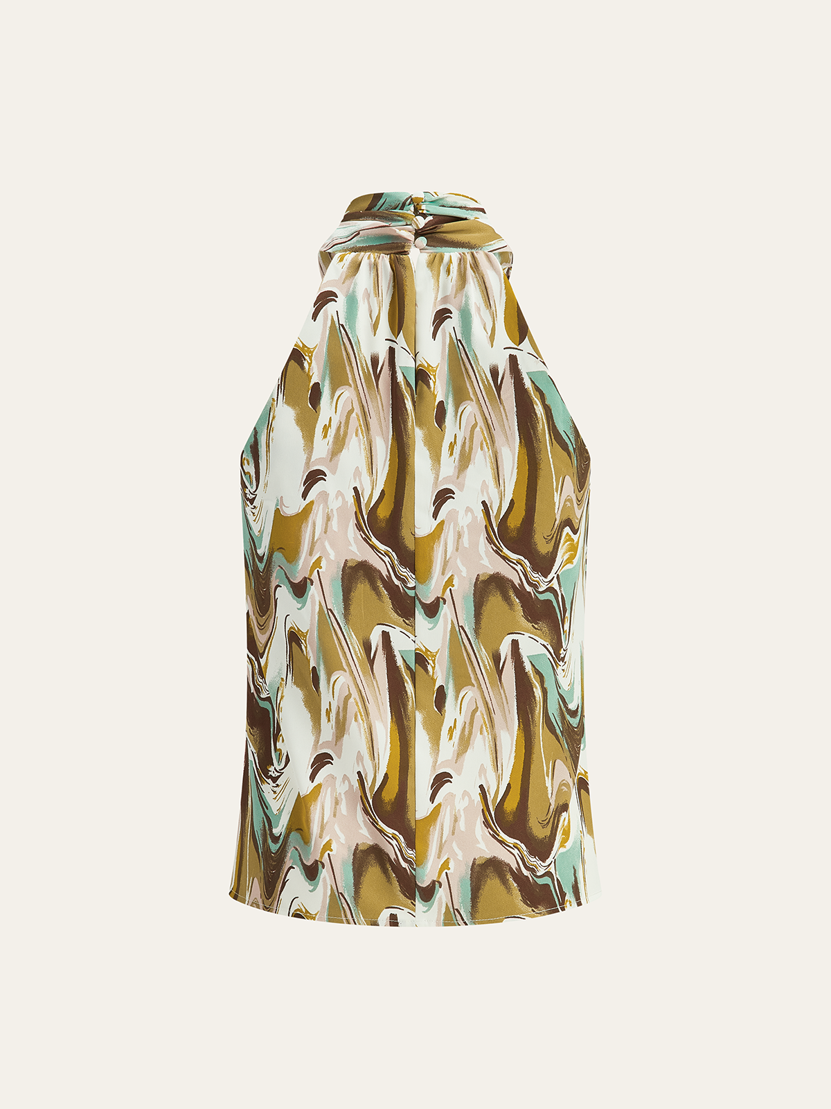 Neckholder-Top mit abstraktem Print 