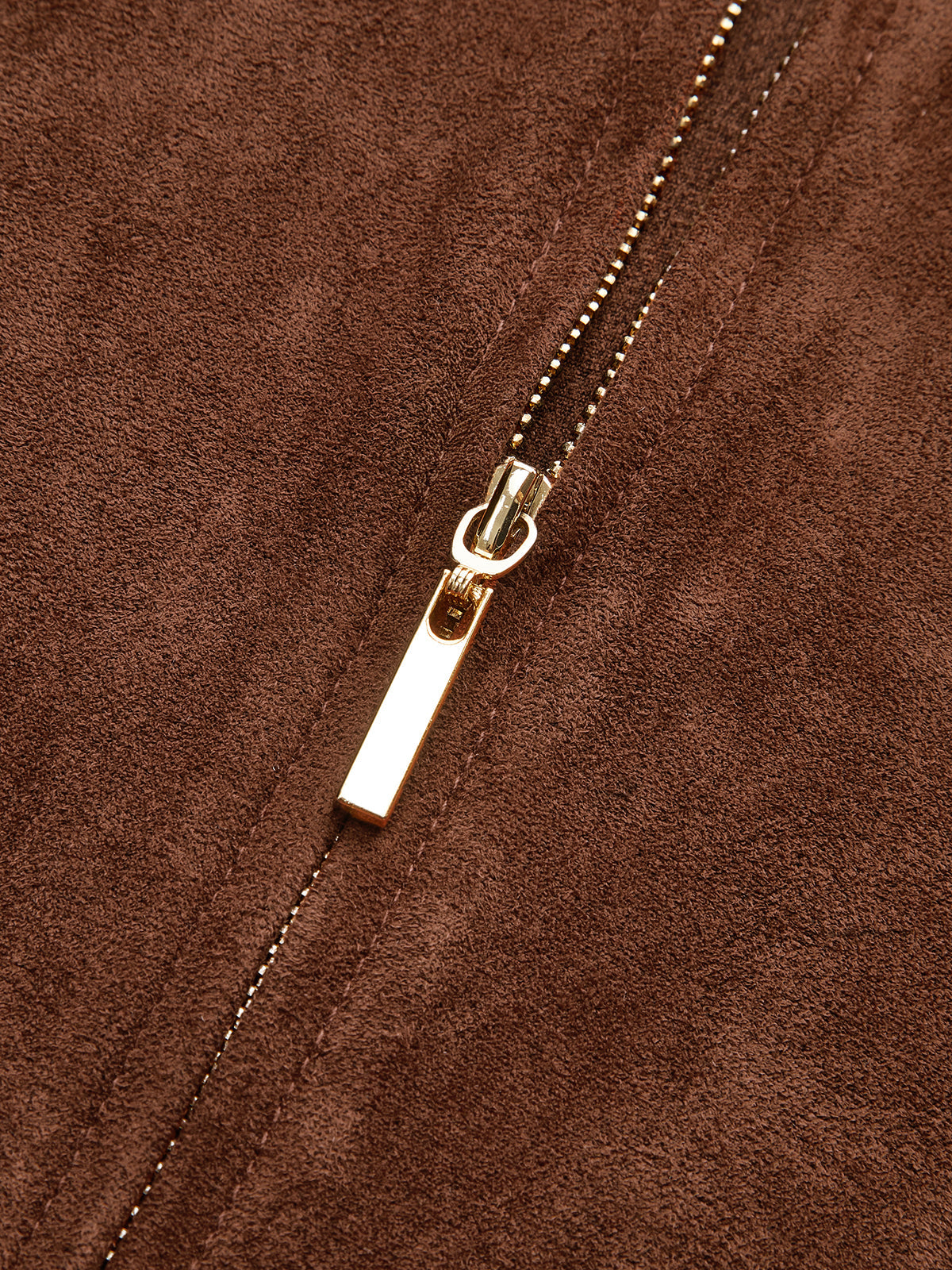 Suede Effect Back Zip Ruched Short-Sleeve Top