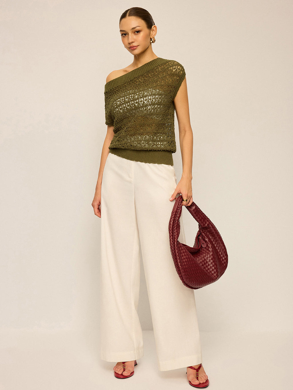 Häkelstrick-Off-Shoulder-Top