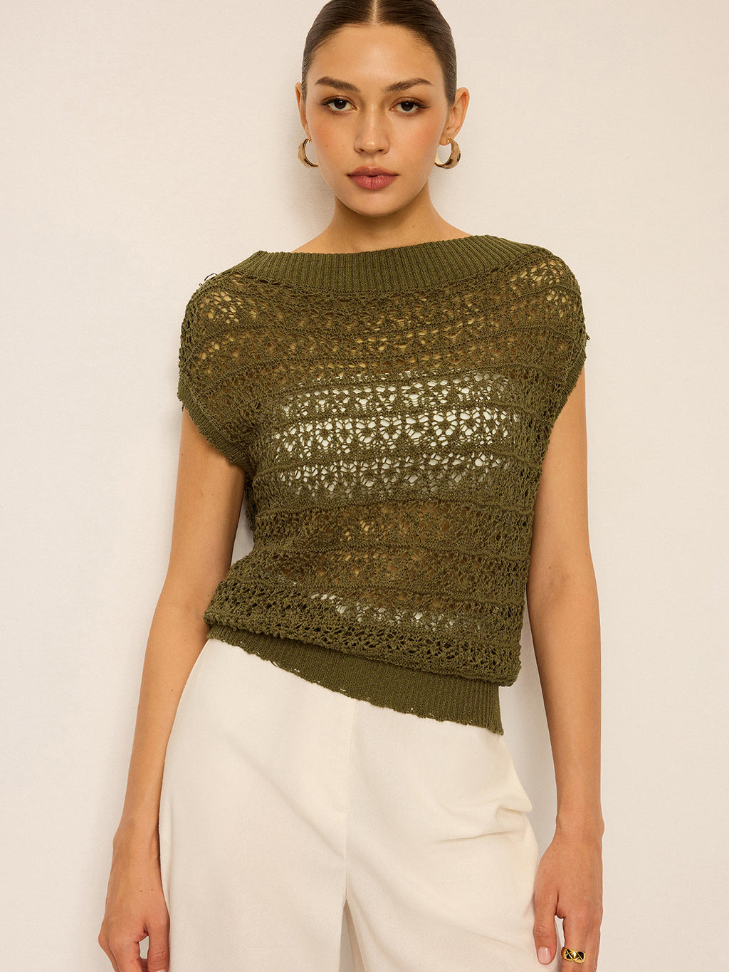 Häkelstrick-Off-Shoulder-Top