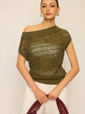 Häkelstrick-Off-Shoulder-Top