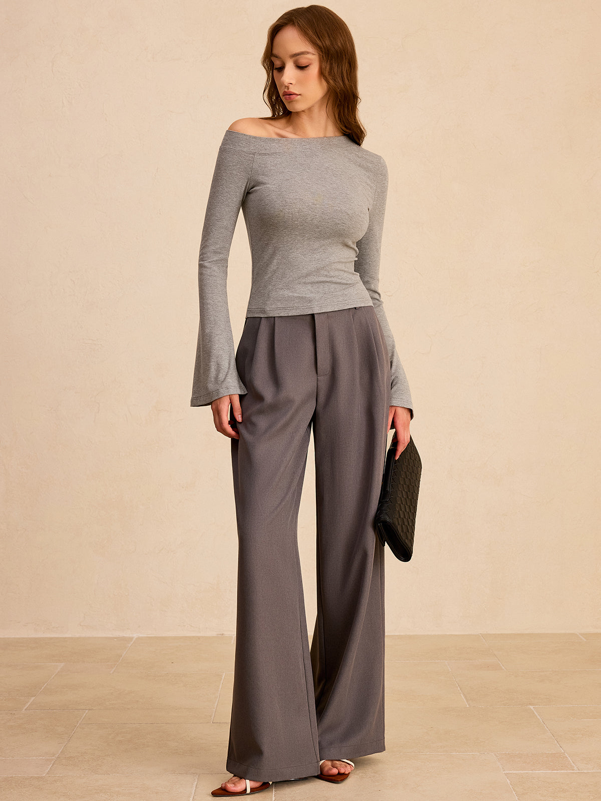 Chemisier à épaules dénudées et manches cloche 