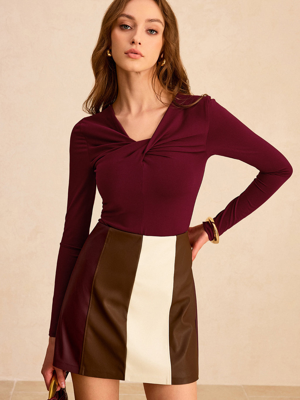 Bluse mit Twist-Detail und langen Ärmeln