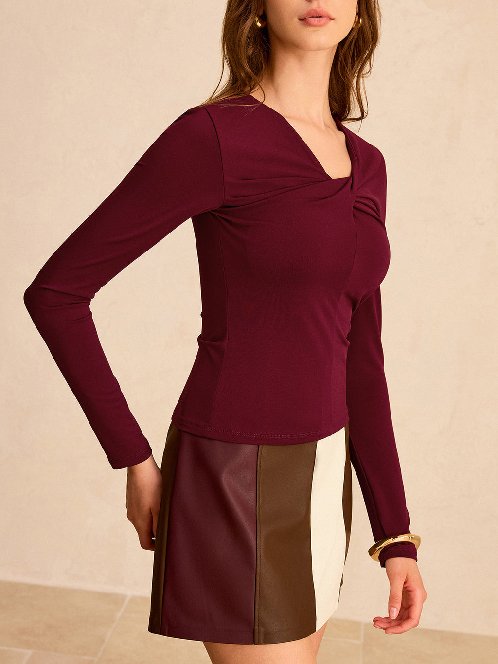 Bluse mit Twist-Detail und langen Ärmeln