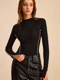Ribbed Mock Neck Wool Blend Sweater