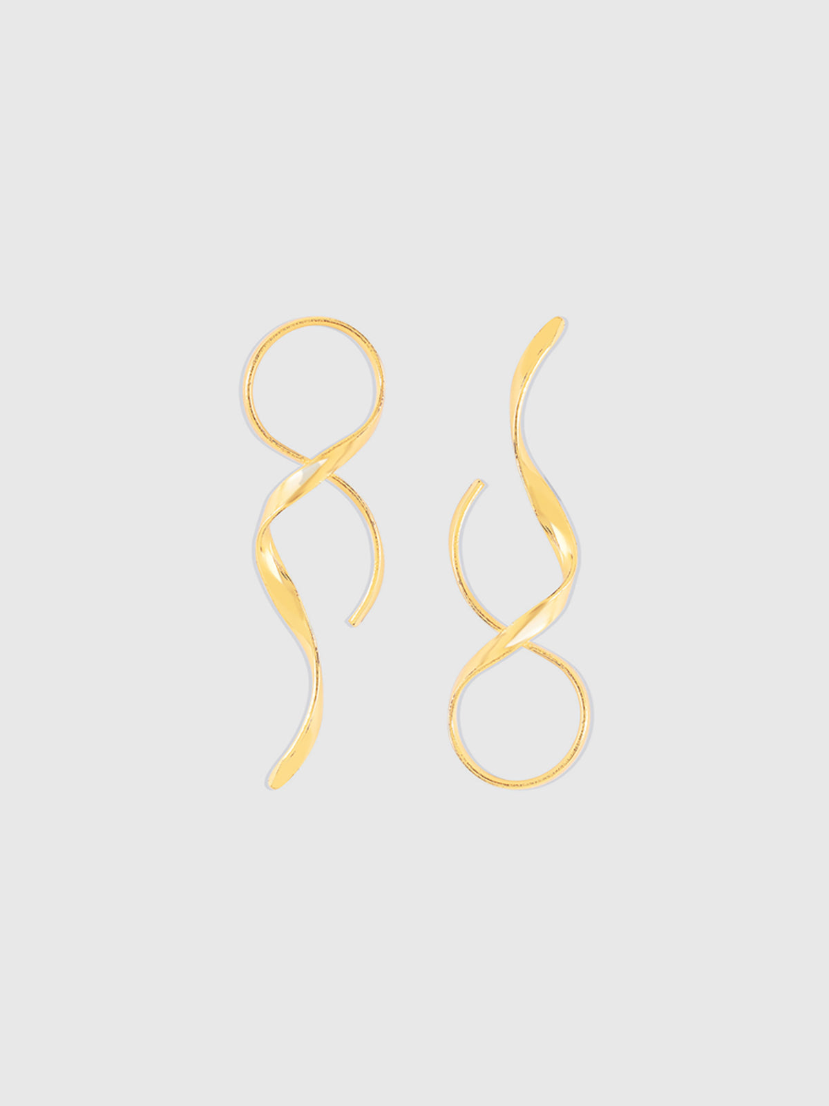 Boucles d'oreilles pendantes torsadées dorées 