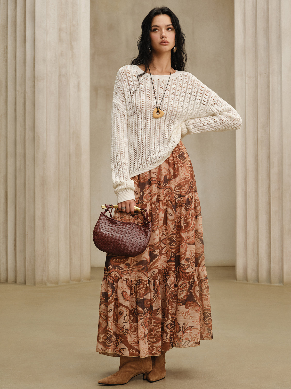 Pull oversize à col rond 