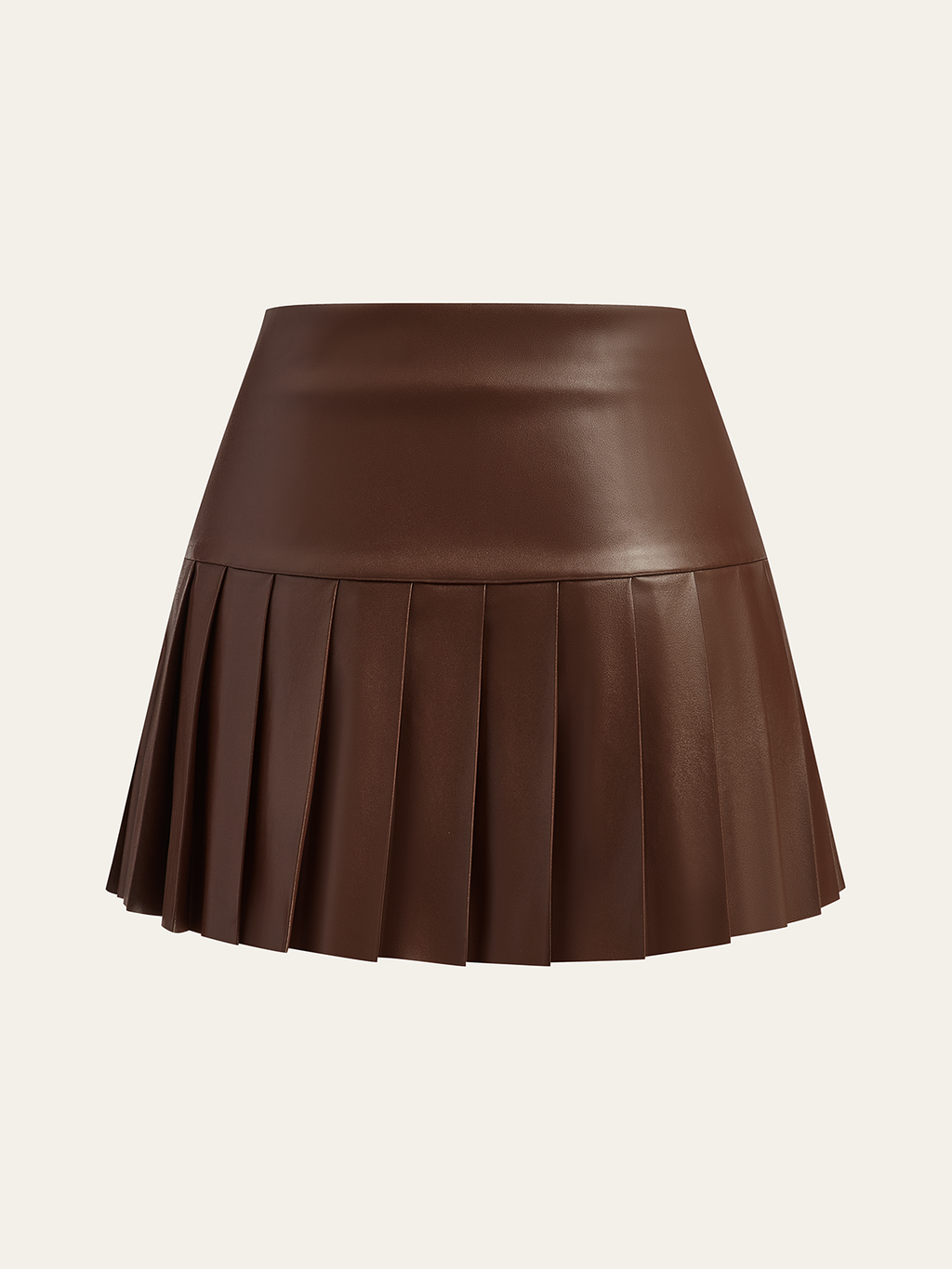 Minirock aus Kunstleder mit hoher Taille und Falten