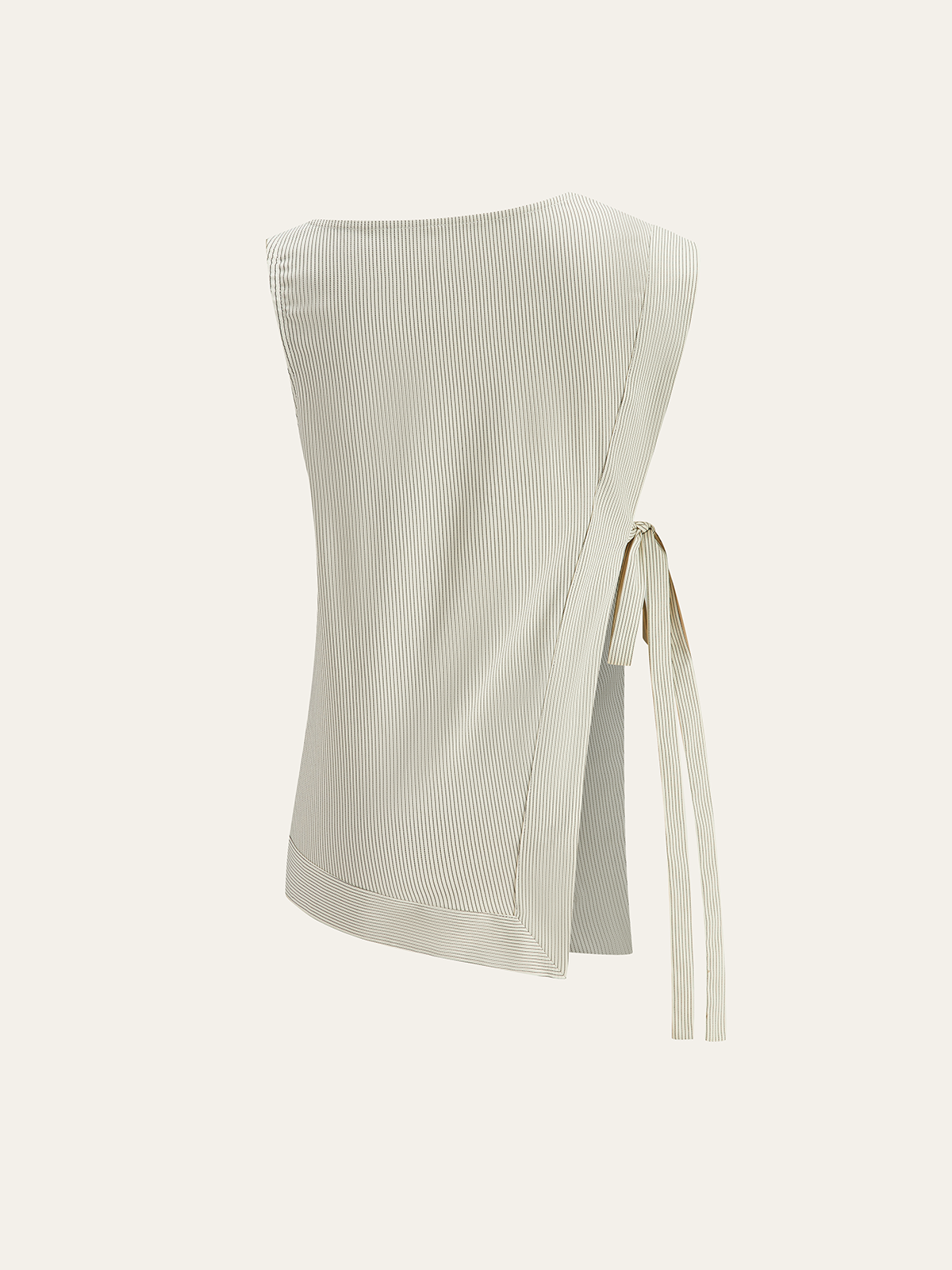 Haut asymétrique rayé à nouer sur le côté 