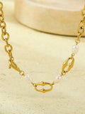 Golden Chain Pearl Necklace