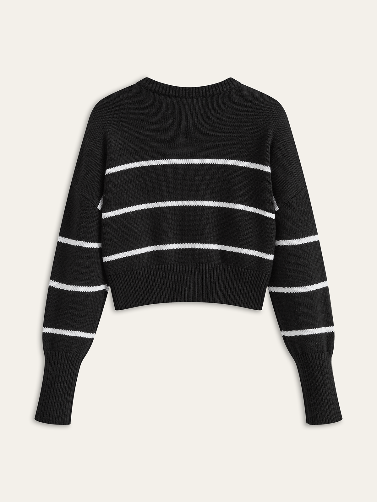 Striped Wool Blend Button Cardigan