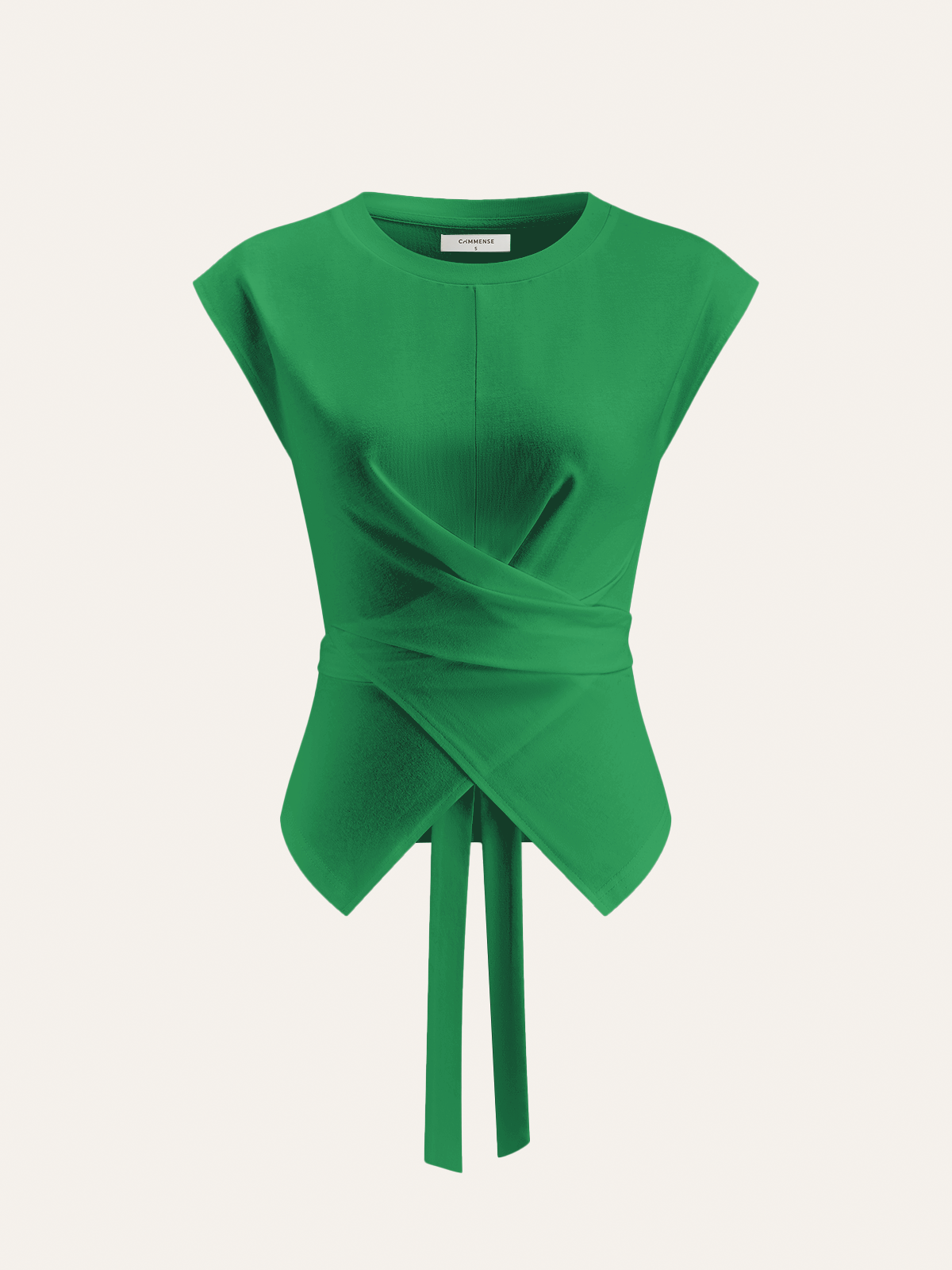 Wrap-Front Tie-Back Top