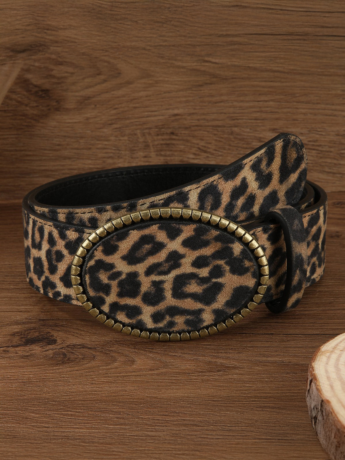 Leopard-Print PU-Ledergürtel