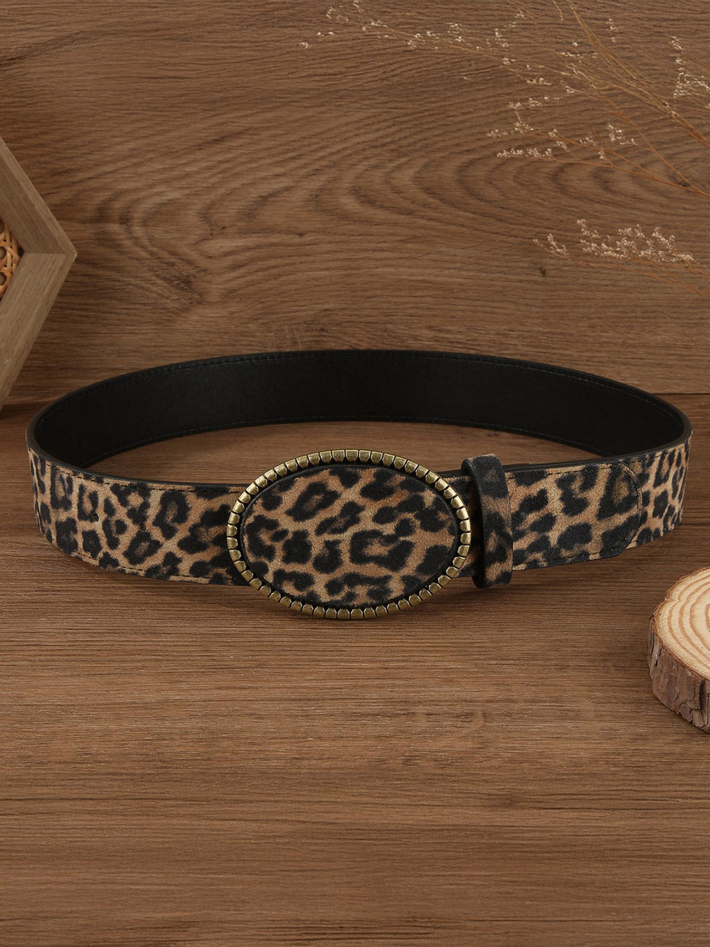Leopard-Print PU-Ledergürtel