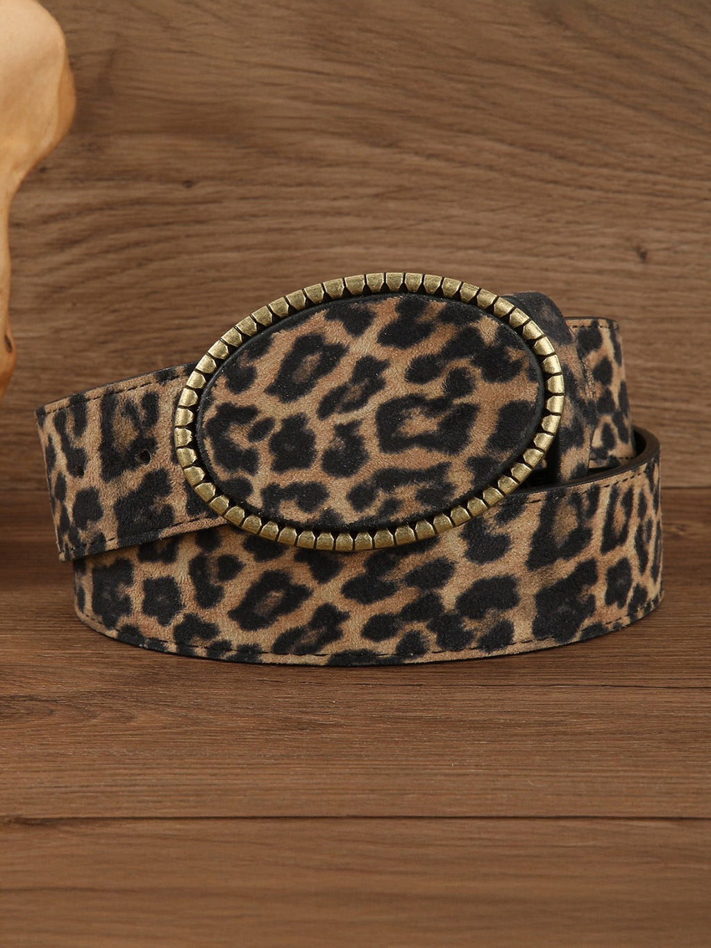 Leopard-Print PU-Ledergürtel