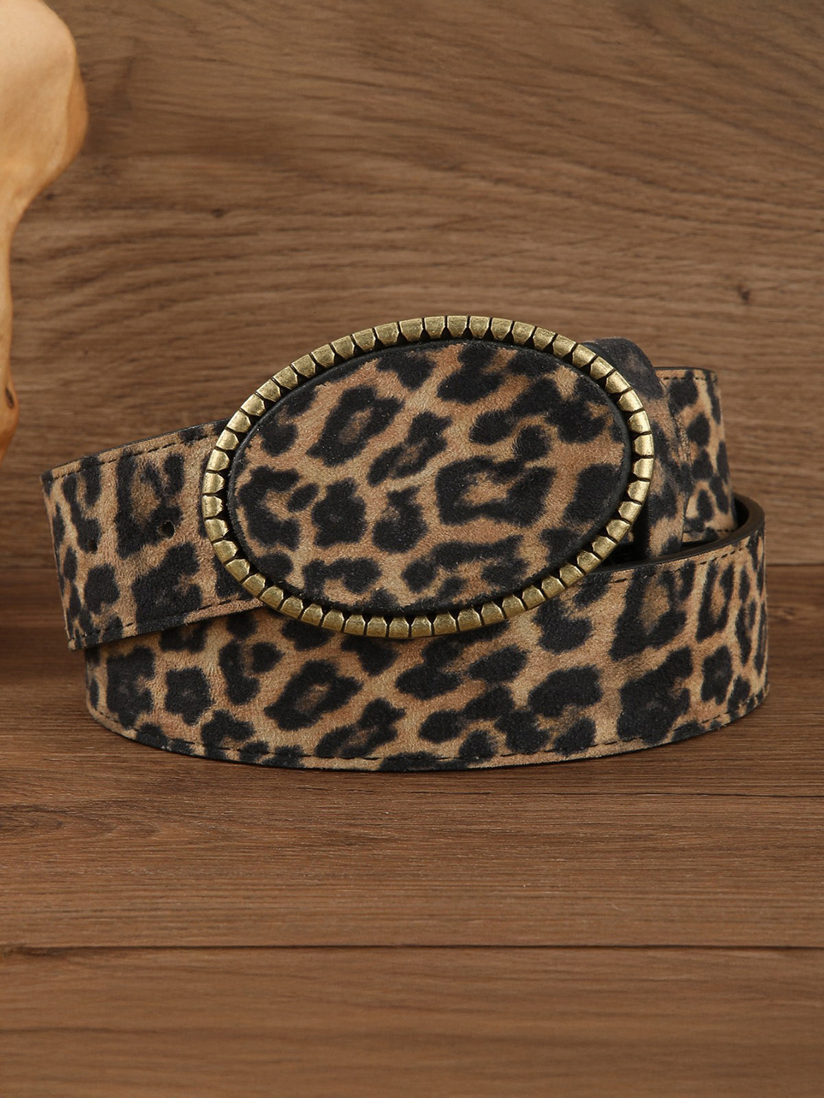 Leopard-Print PU-Ledergürtel