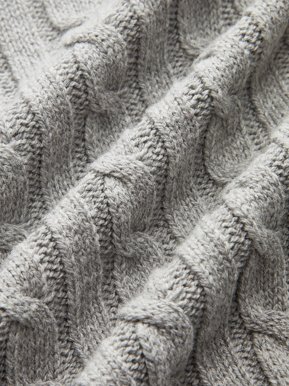 Metal Button Denim Collar Cable-Knit Top