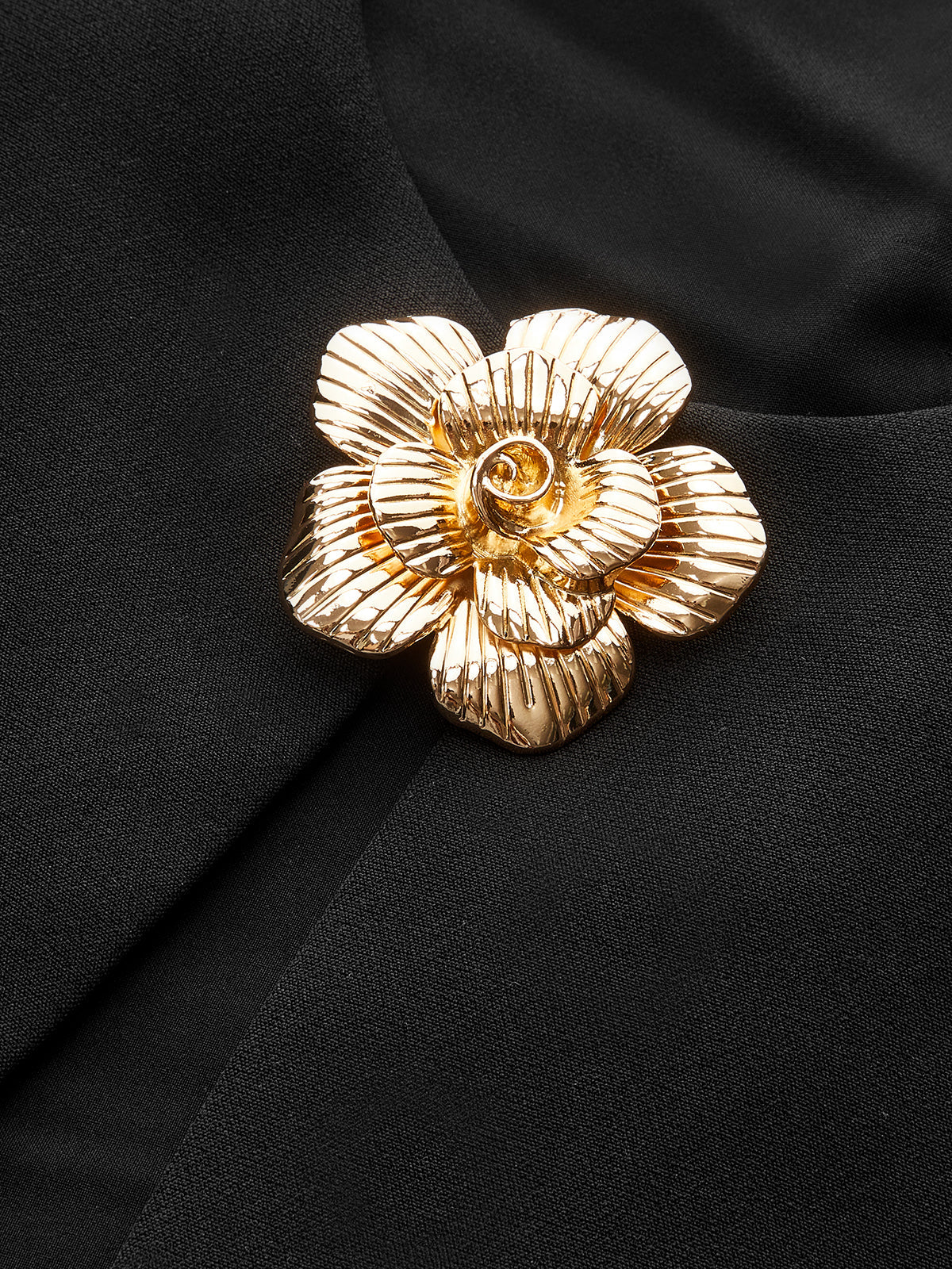 Detachable Cape Metal Floral Detail Dress Set