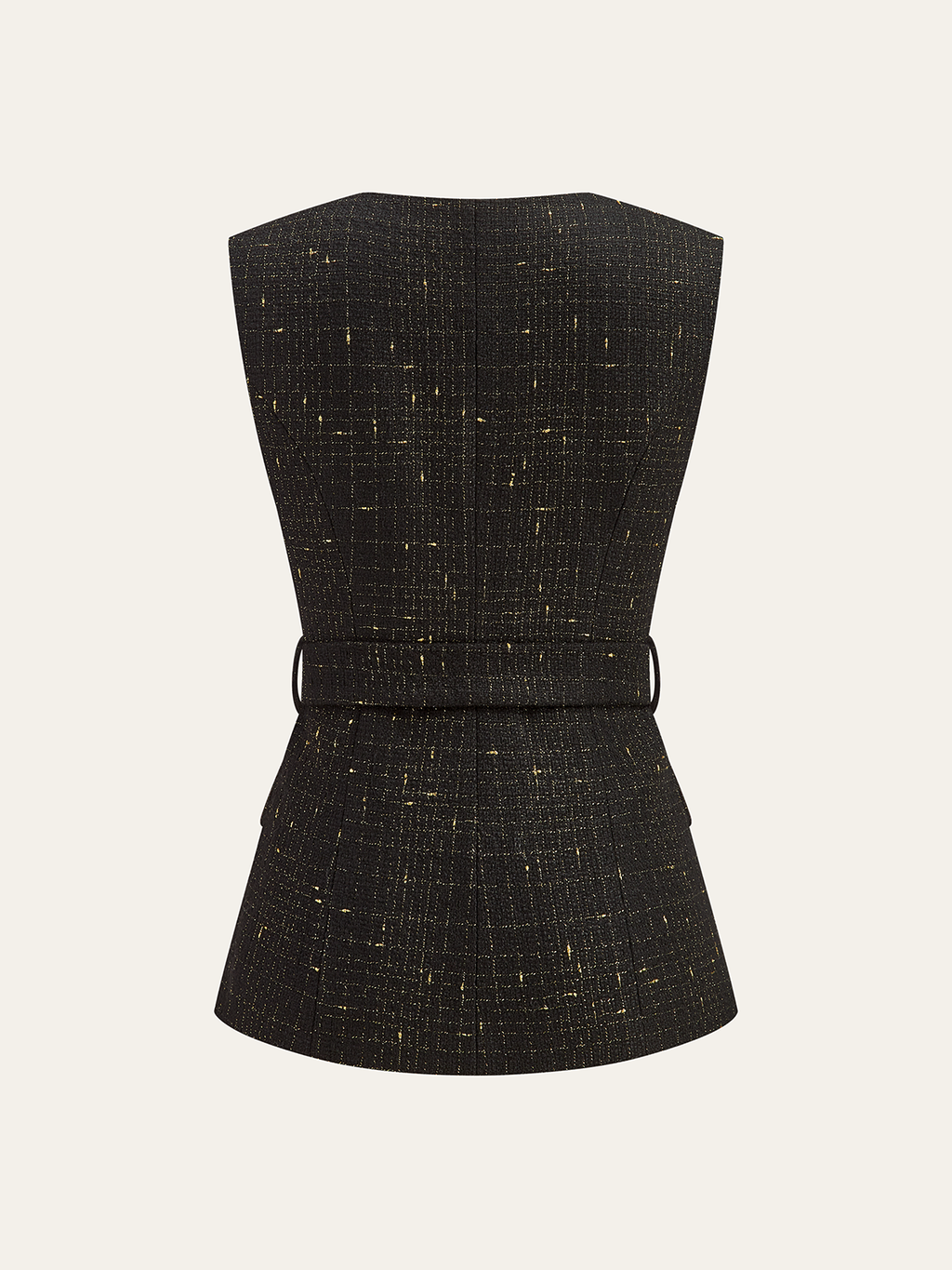 Gilet sans manches ceinturé en tweed