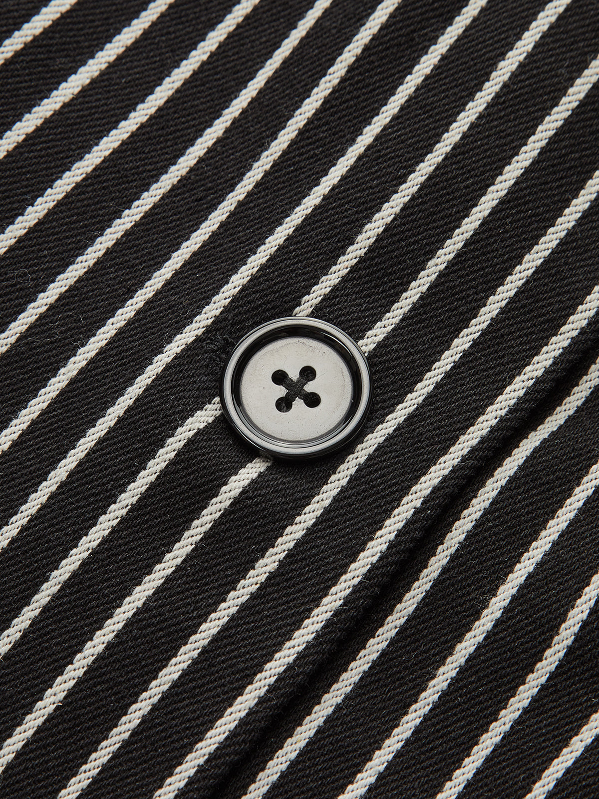 Cotton-Blend Striped Belted Longline Vest