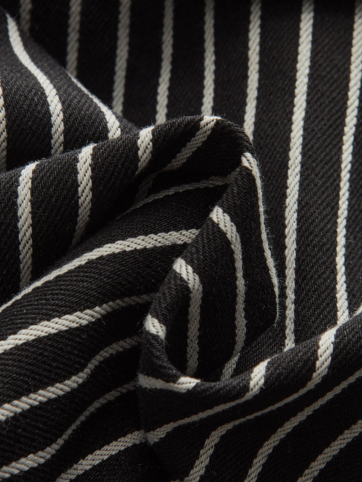 Cotton-Blend Striped Belted Longline Vest