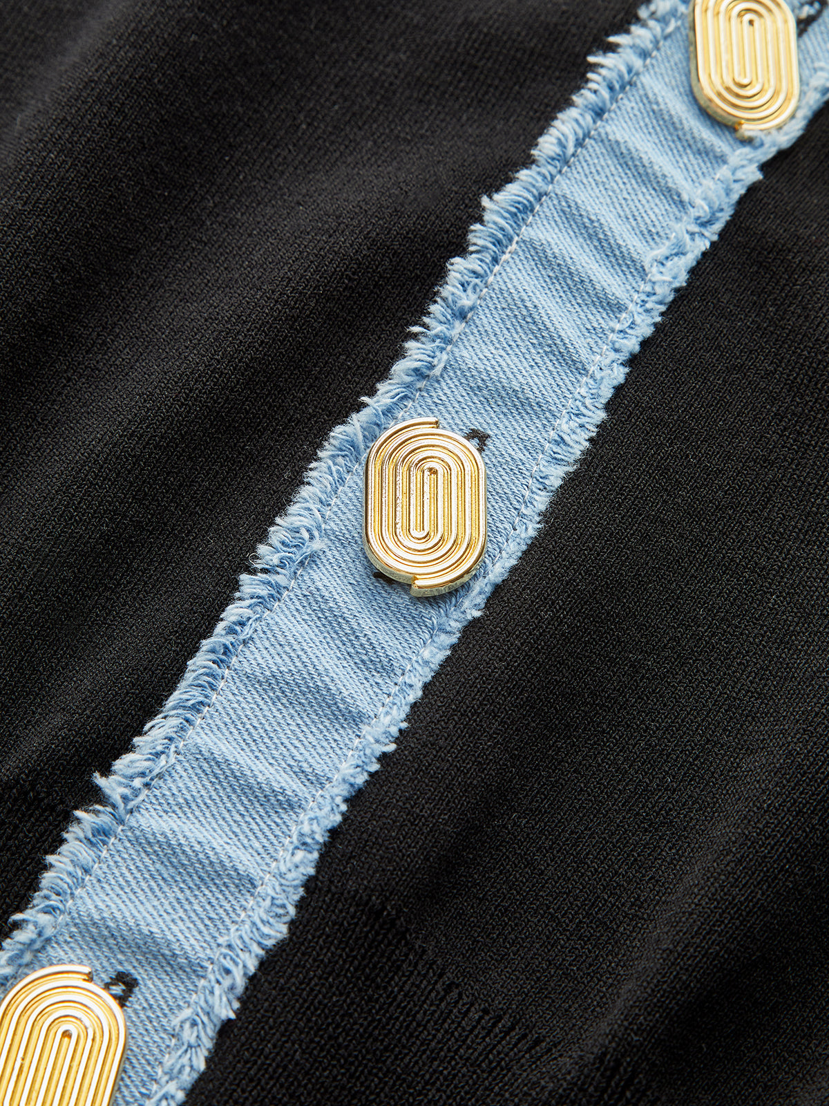 Denim Placket Button Knit Vest