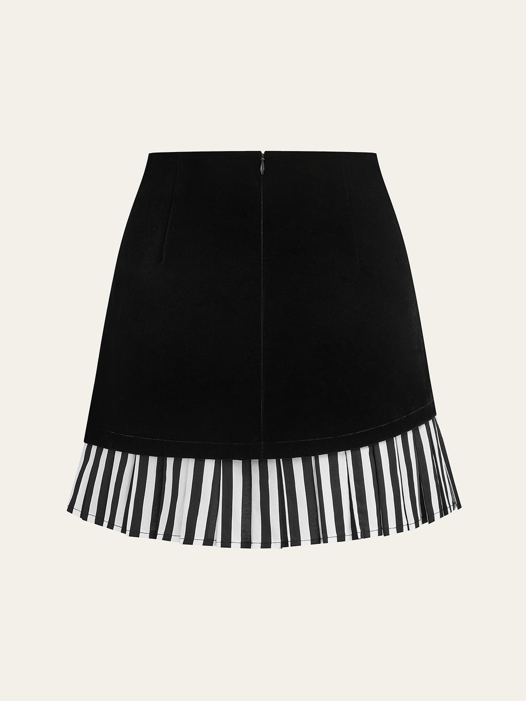 Mini-jupe asymétrique à ourlet rayé contrastant