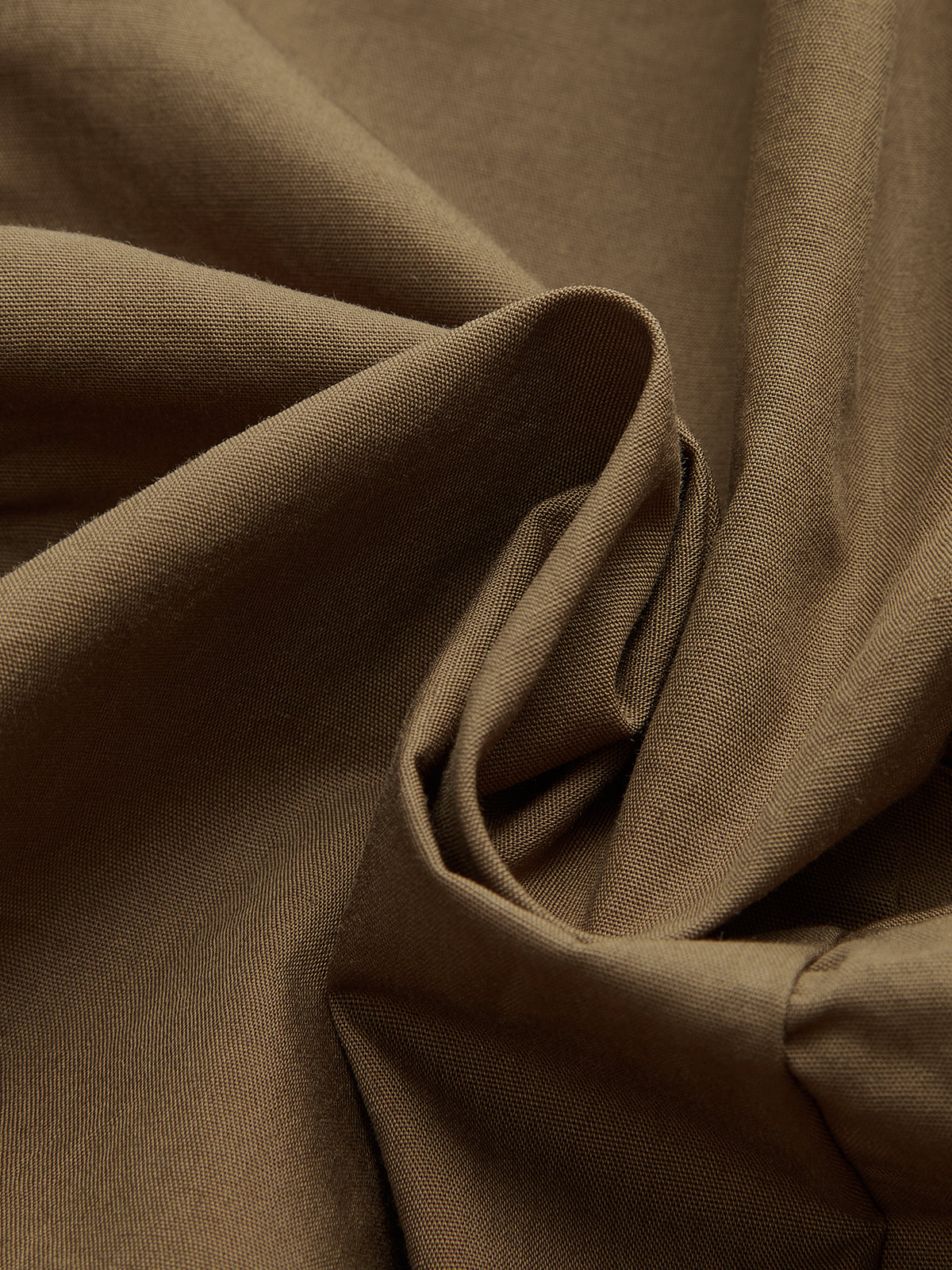 Cotton Blend Ruched Long Sleeve Shirt