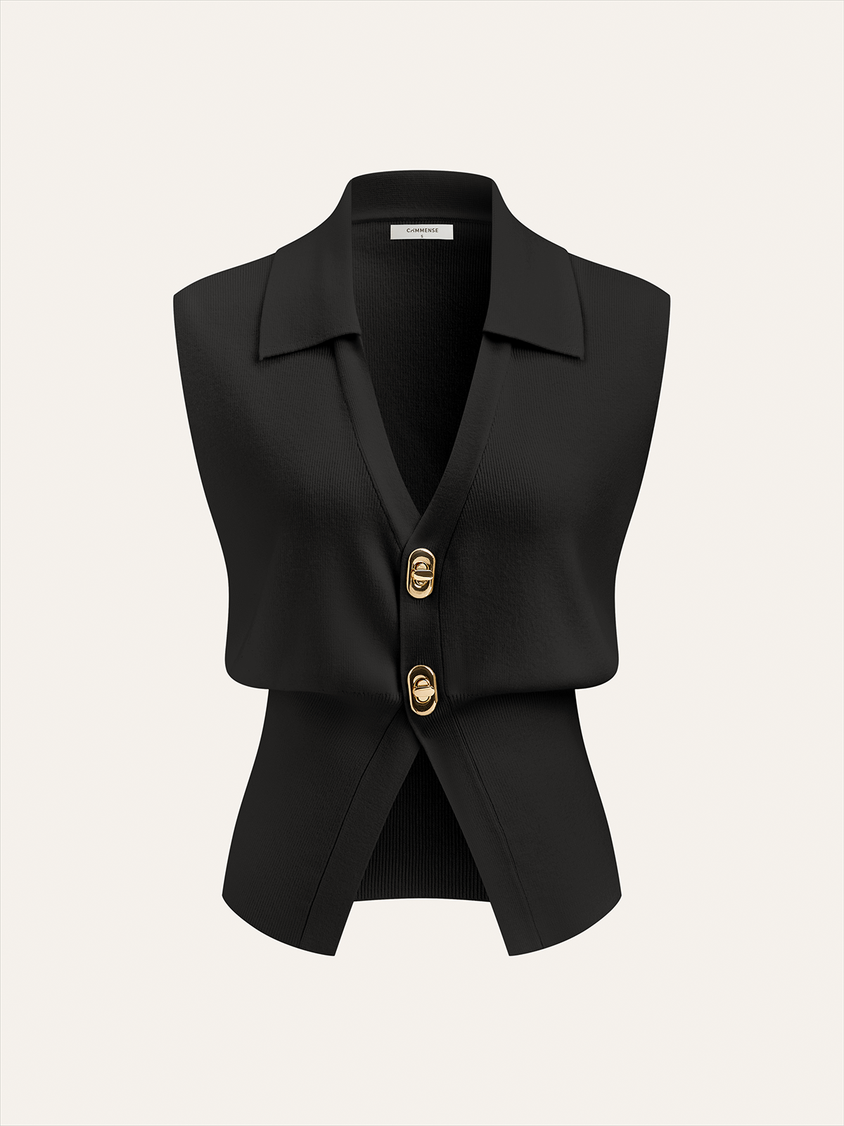 Metal Buttons Knit Vest