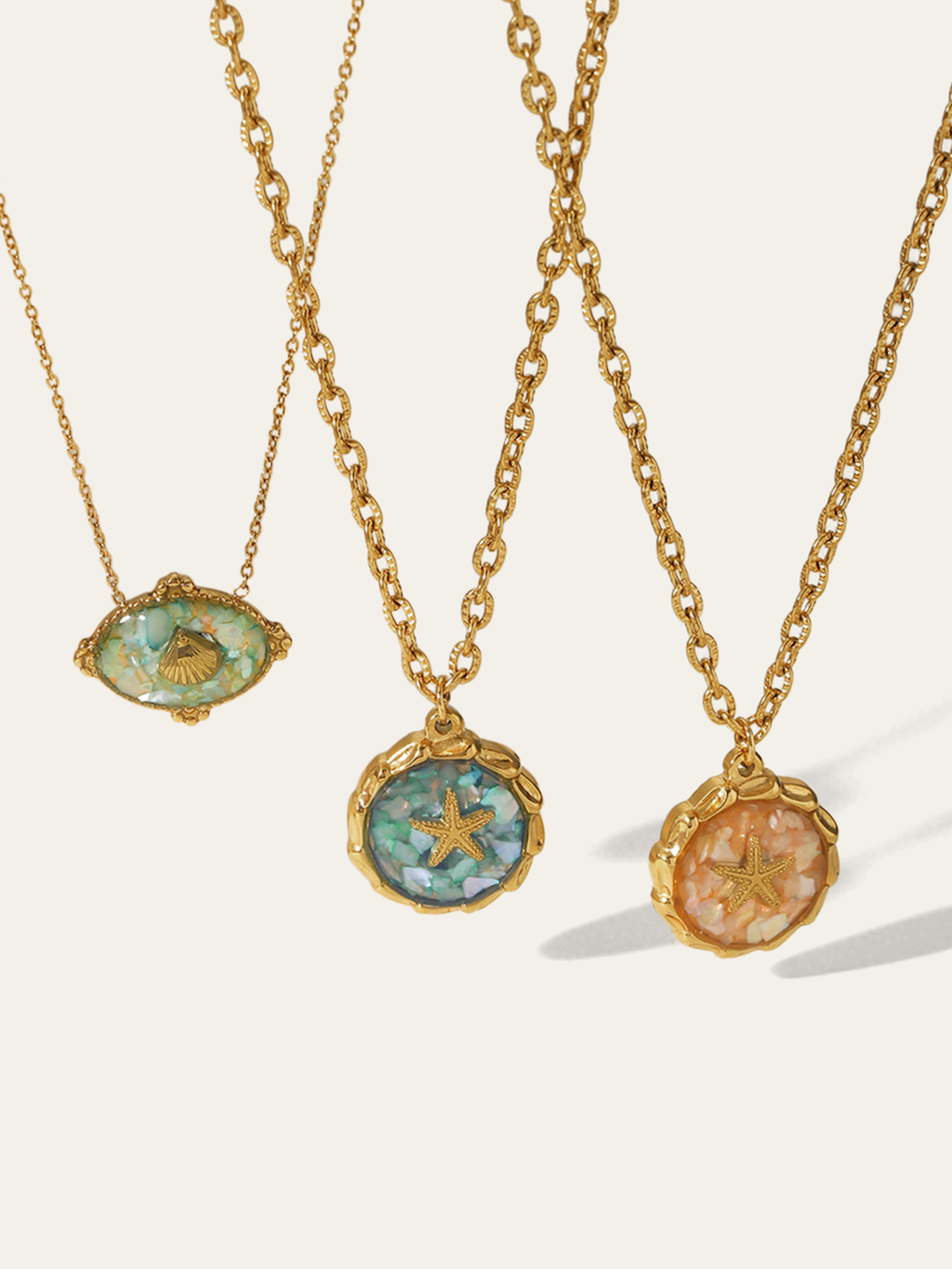Collier pendentif Étoile de mer dorée
