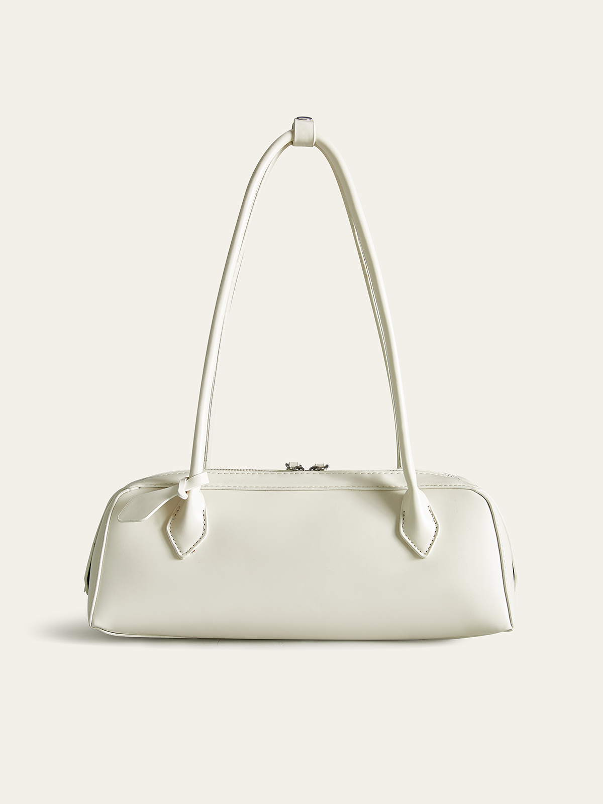 Schultertasche aus PU-Leder mit doppeltem Riemen 