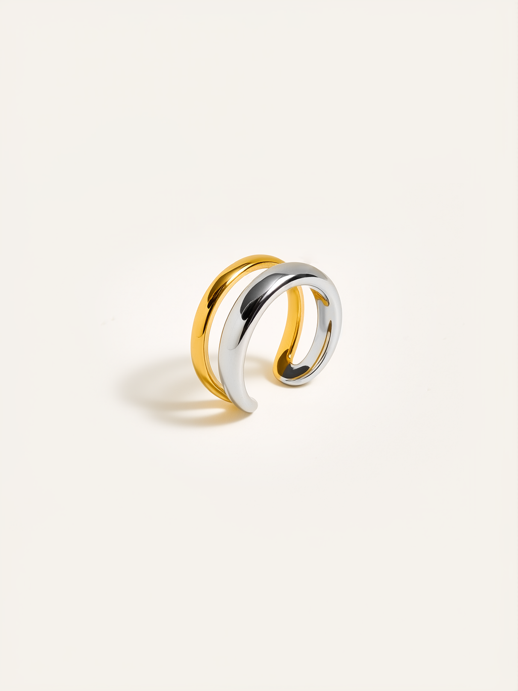 Zweifarbiger, geschichteter geometrischer Ring